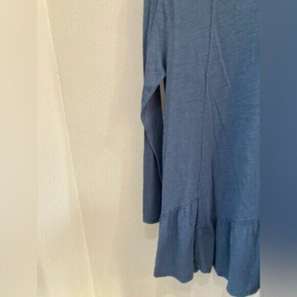 Mod-o-doc Boho Asymmetrical Long Blue Top Casual Lagenlook Relaxed Tunic Top - Picture 6 of 6